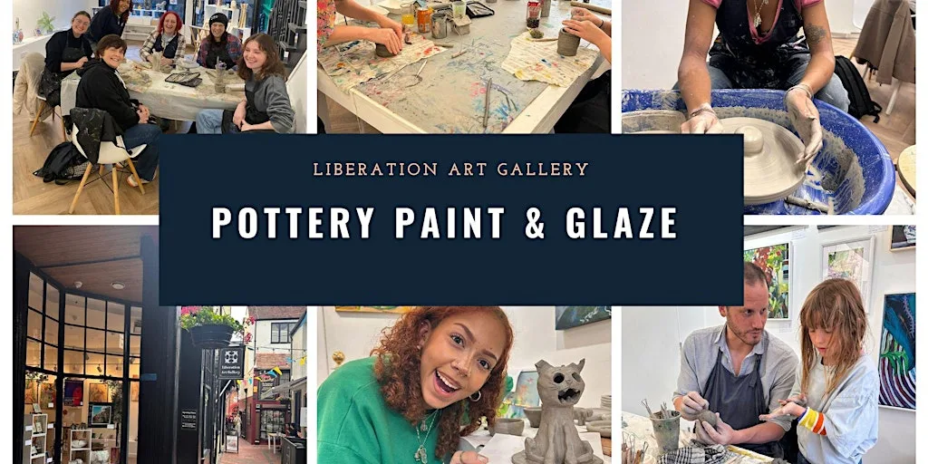 Pottery paint and glaze workshop at Liberation Art Gallery