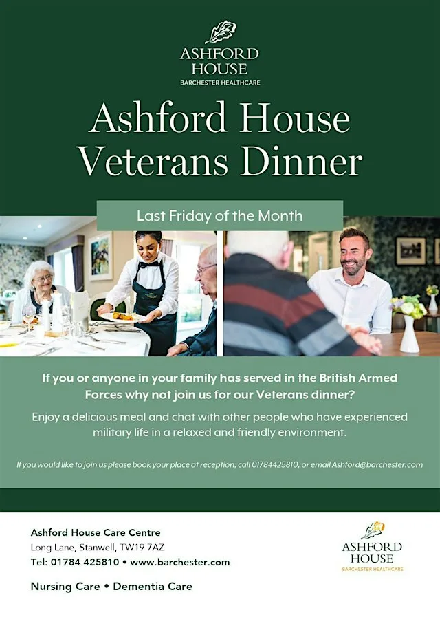 Ashford House's Veterans Dinner at Barchester - Ashford House Care Home