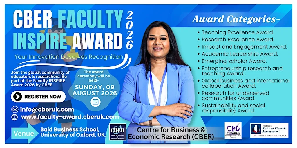 CBER Faculty Inspire Award-2026 at Saïd Business School (Park End Street) (University of Oxford)