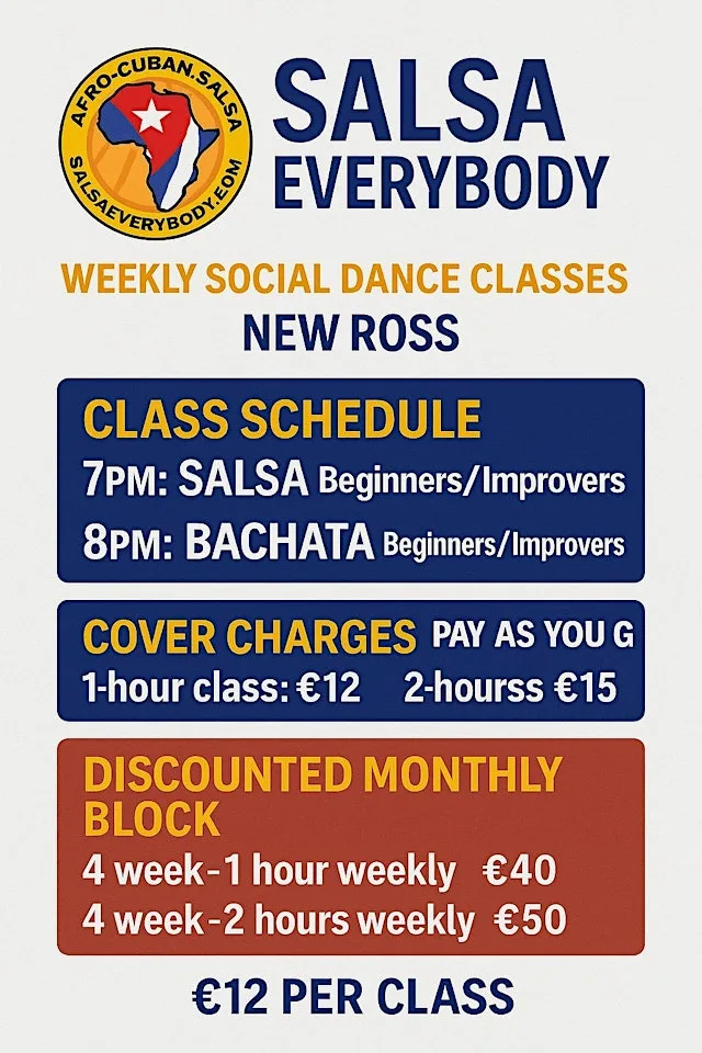 New Ross Salsa Bachata Kizomba Classes – On Friday with Thomas Tcheuffa at Y34 W923