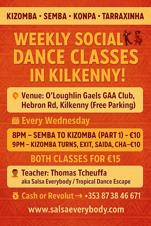 Kilkenny Kizomba & Semba Weekly Classes – All Levels at O'Loughlin Gaels GAA Club