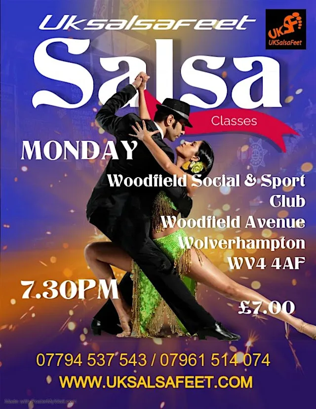 Wolverhampton Salsa Classes at Woodfield Social & Sports Club