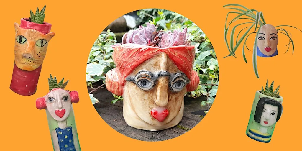 Saturday Pottery: Portrait Planters at Arc Centre, Hat Works