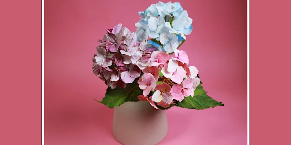 Paper Flowers Floristry Workshop - Hydrangea at Branklyn Garden