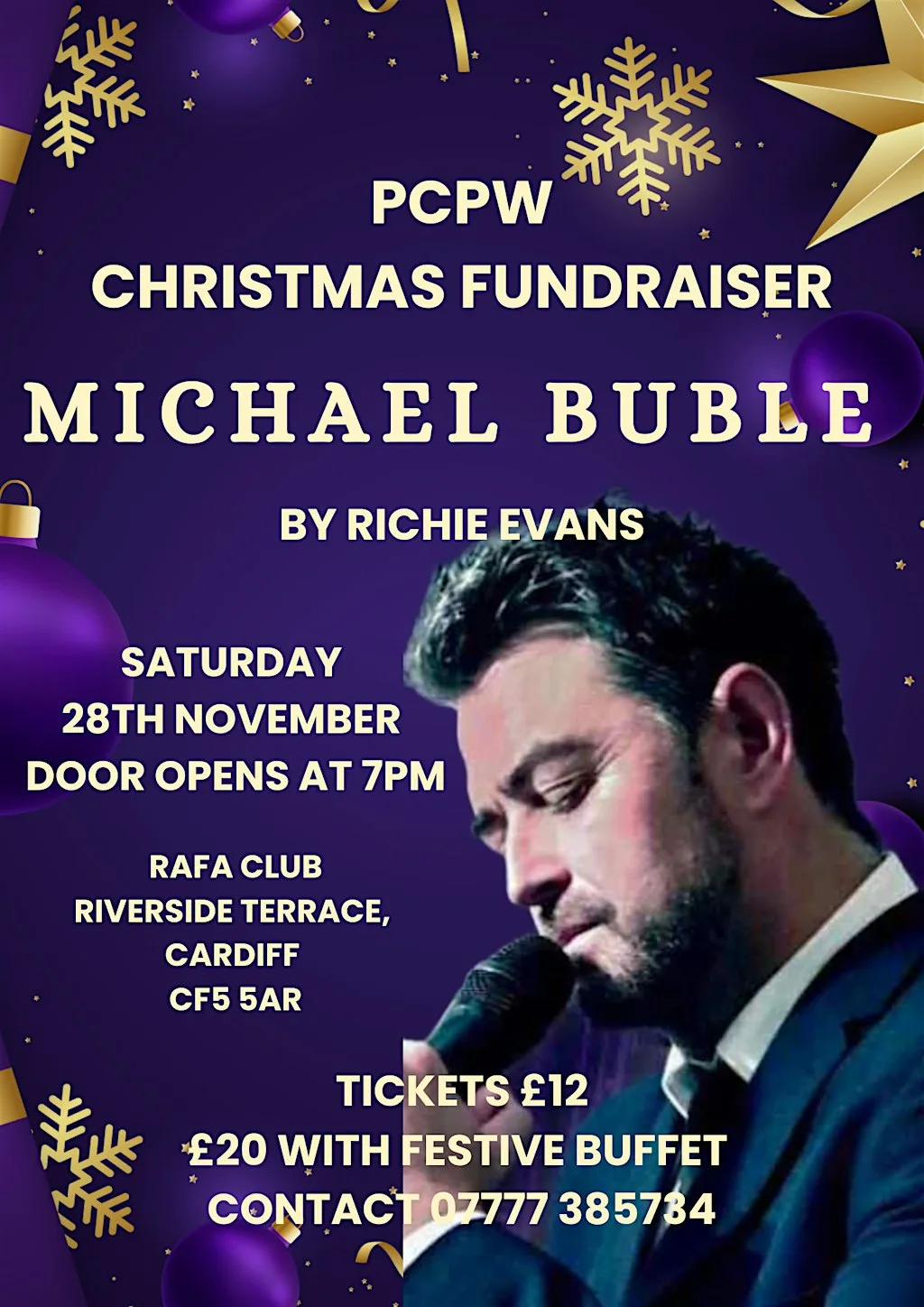 Festive Fundraising with Richie Evans as Michael Buble at RAFA Club