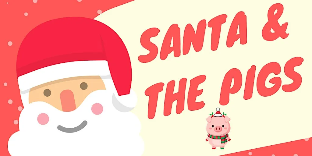 Santa and the Pigs at Kew Little Pigs Farm