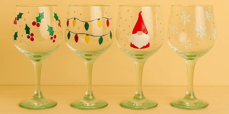 Festive Glass Painting: Wine glass at Fishburn at Fishburn Youth & Community Centre
