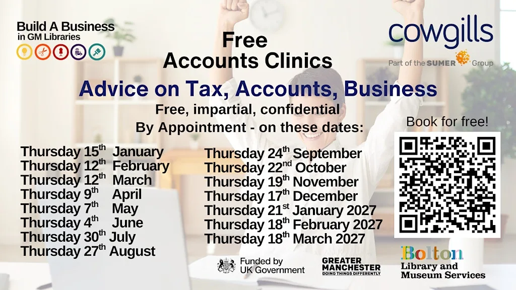 Free Accounts Clinic at Bolton Central Library and Museum