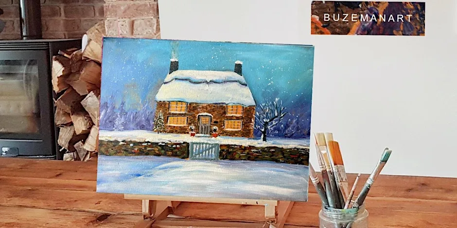 Festive ‘Holiday Cottage' Painting workshop @The Painting Pot, Selby