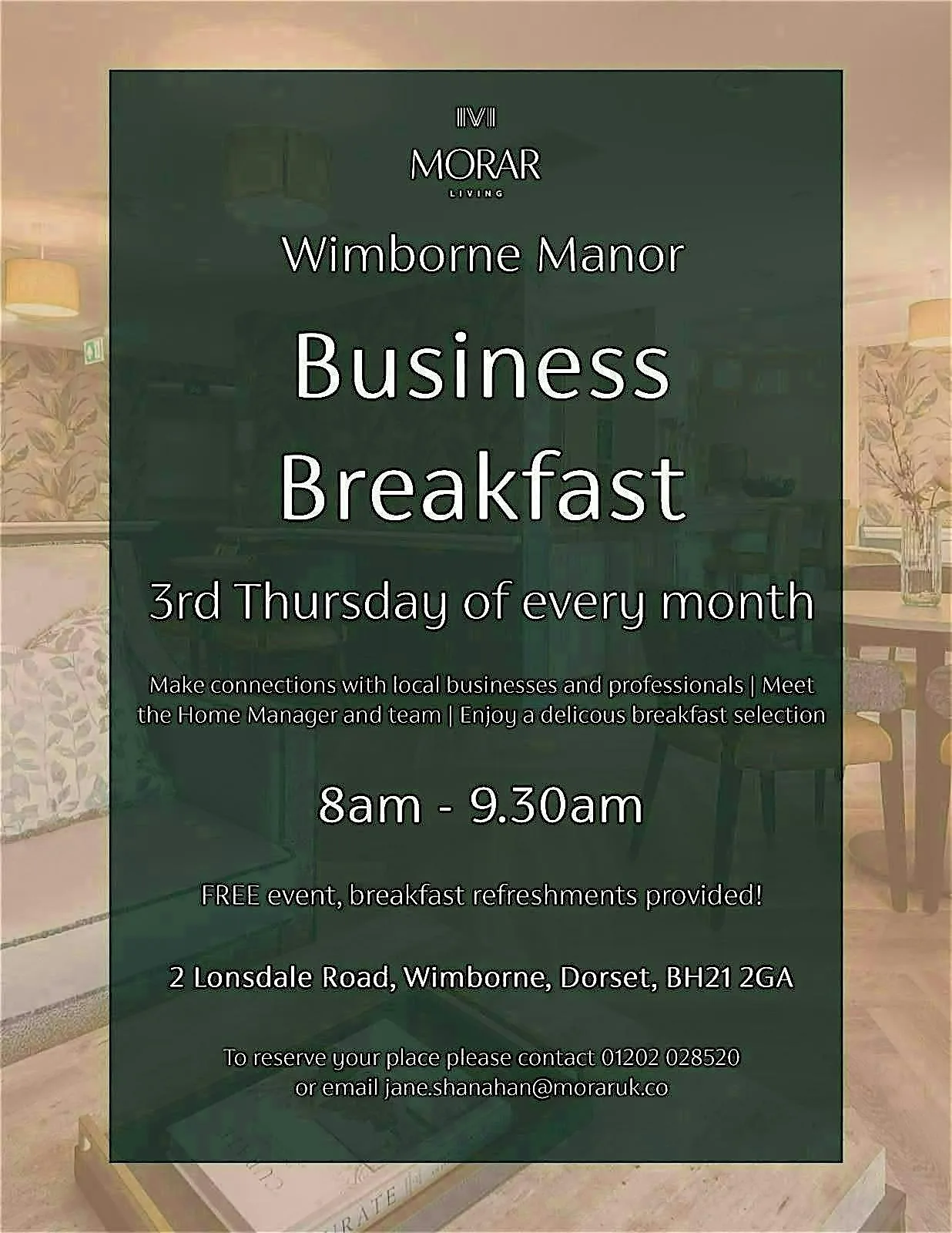 Business Breakfast at Morar Living - Wimborne Manor Care Home