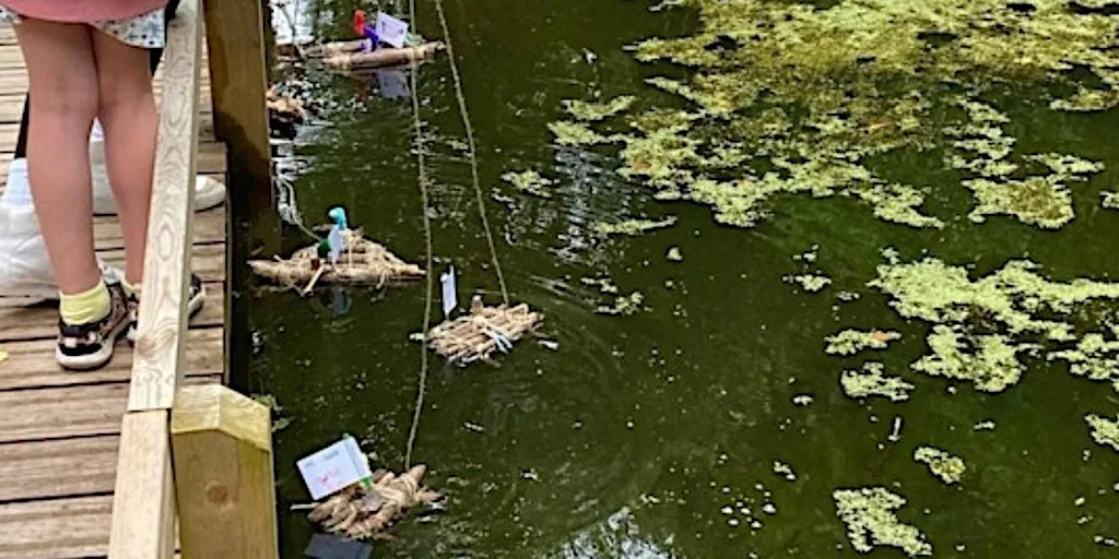 Summer  Boats, Rafts and Watery Sticks at Ryton Pools Country Park at Ryton Pools Country Park
