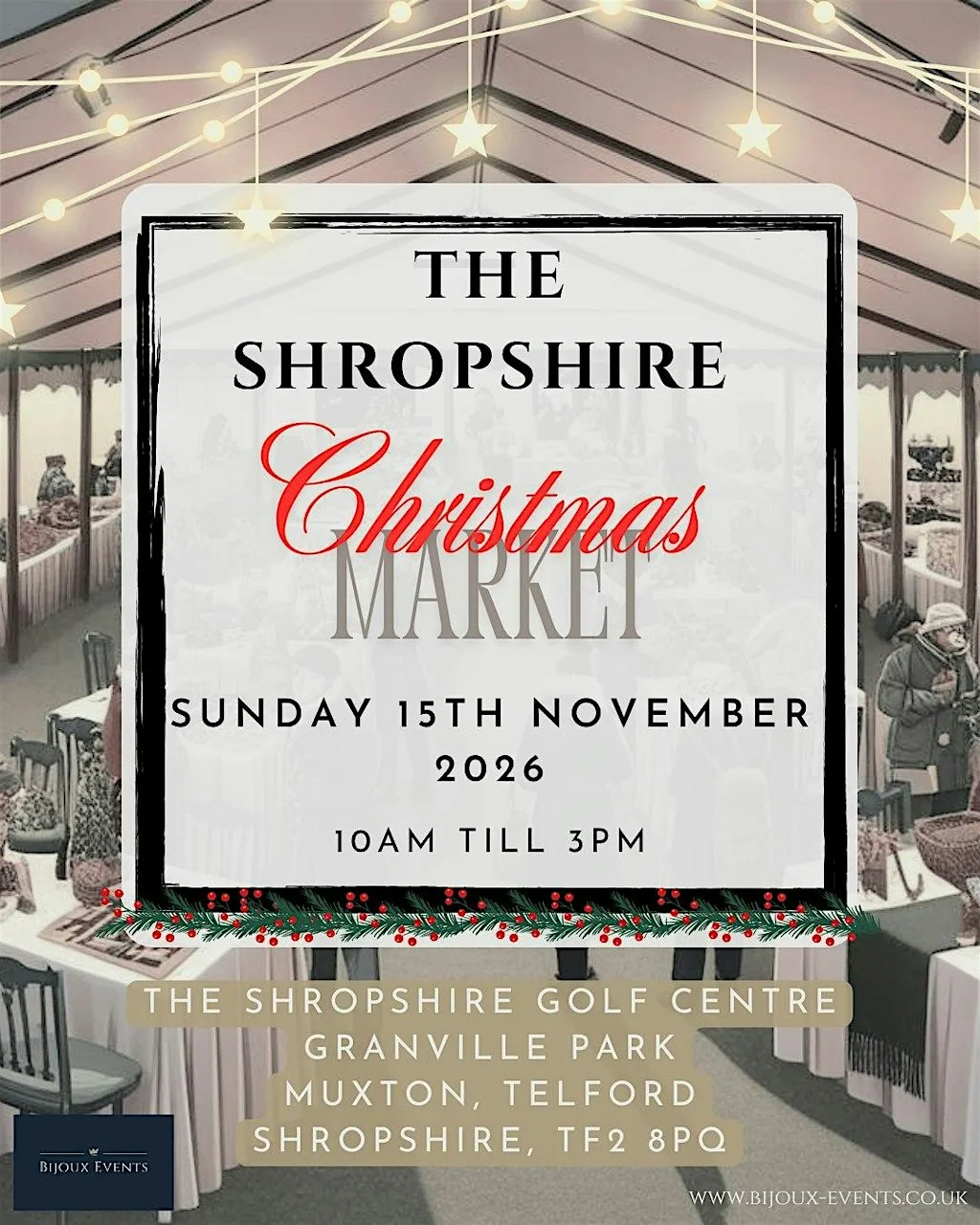 THE SHROPSHIRE CHRISTMAS MARKET | SUNDAY 15TH NOVEMBER | 10AM TILL 3PM at The Shropshire Golf Centre