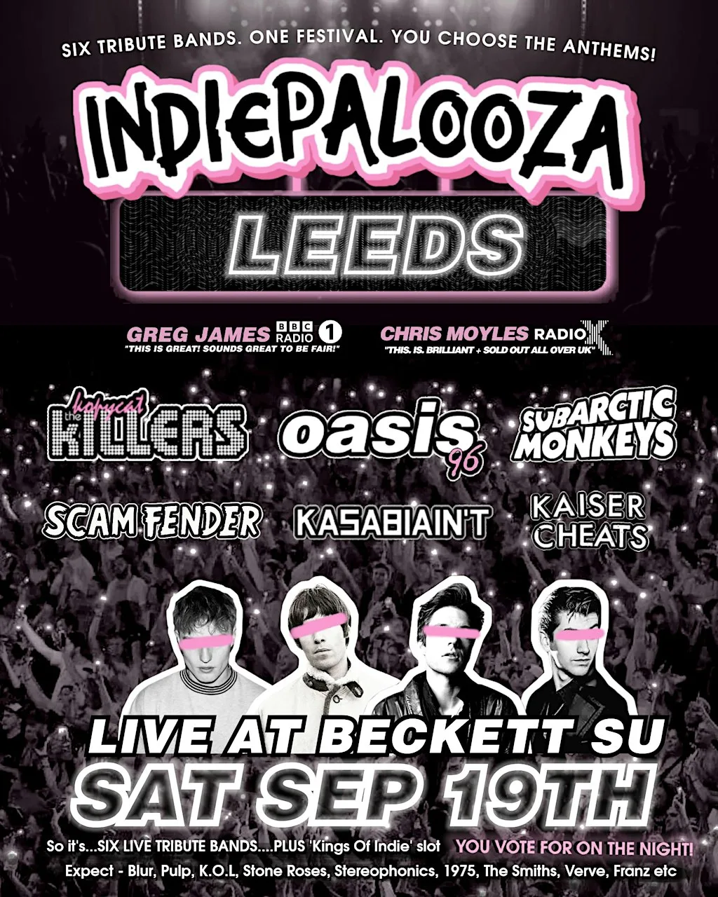 Oasis Tribute Band - Leeds Beckett SU - 19th September 2026 at Leeds Beckett Students' Union