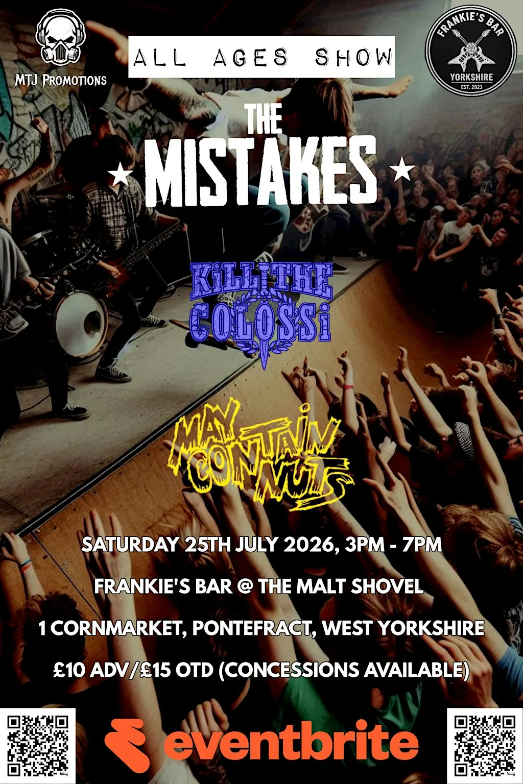 The Mistakes, Kill The Colossi & May Contain Nuts at The Malt Shovel