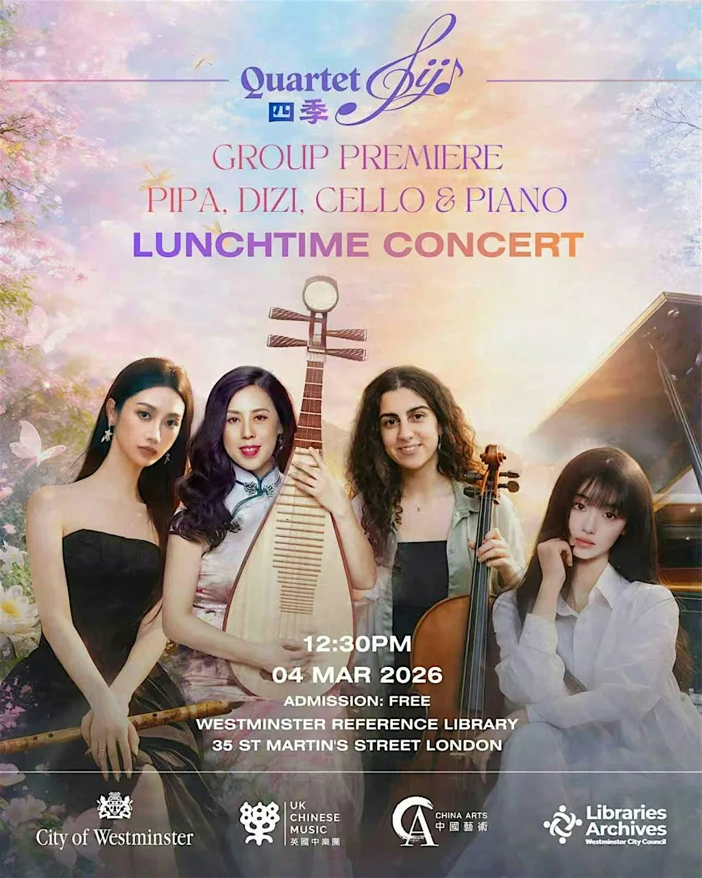 Lunchtime Concert ft. Quartet Siji 四季 at Westminster Music Library