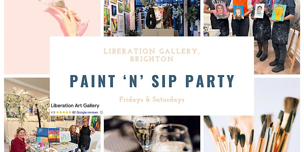 Brighton Paint & Sip Creative Workshop at Liberation Art Gallery
