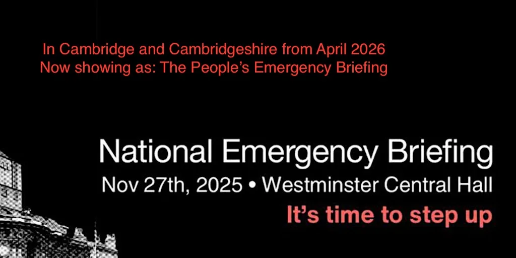 People's Emergency Briefing - Cambridge Buddhist Centre at Cambridge Buddhist Centre