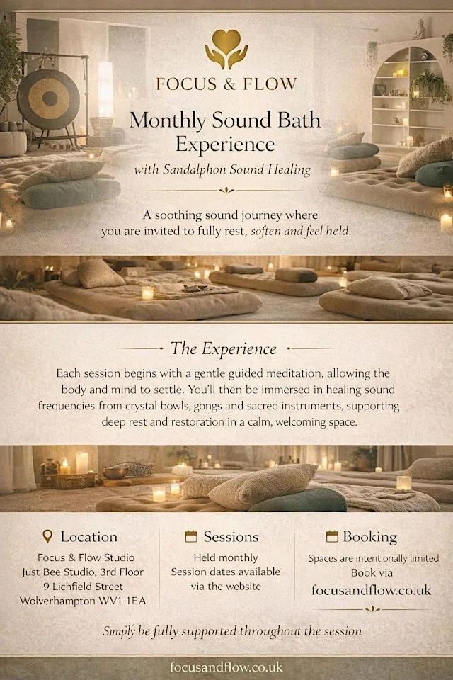 Monthly Sound Bath - with Sandalphon Sound Healing at Just Bee Studio - 3rd Floor of BANK