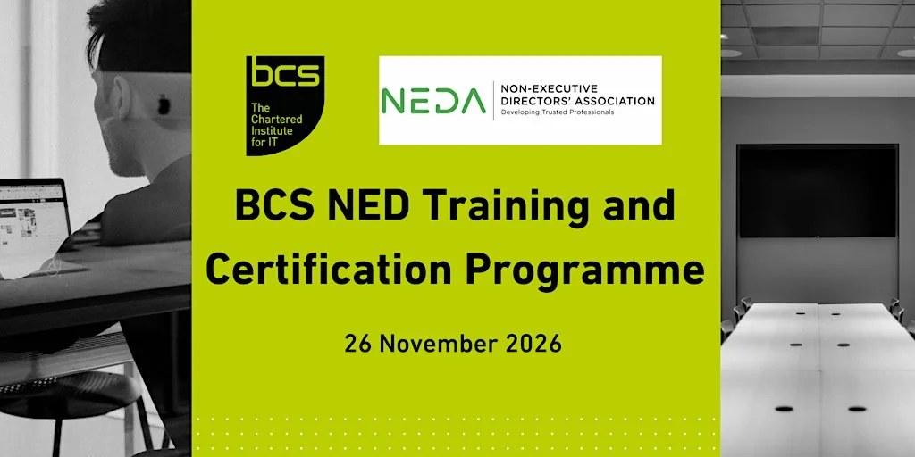 BCS Non-Executive Director Training and Certification Programme at BCS, The Chartered Institute for IT
