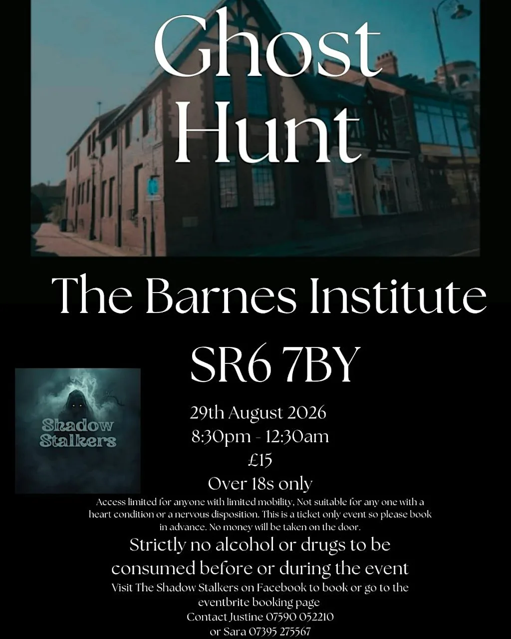 The Barnes Institute in Sunderland Ghost Hunt with The Shadow Stalkers at The Barnes Institute