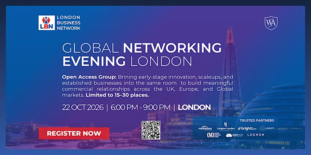 Global Networking Evening London by London Business Network–22 Oct 2026 at 116 Pall Mall - Institute of Directors