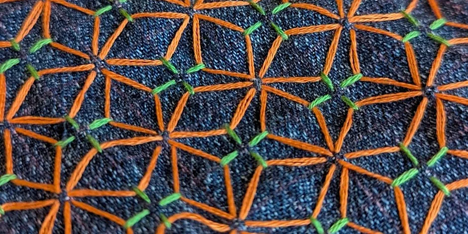 Japanese Sashiko Stitching / Visible Mending Workshop at Sketchy Beats Cafe