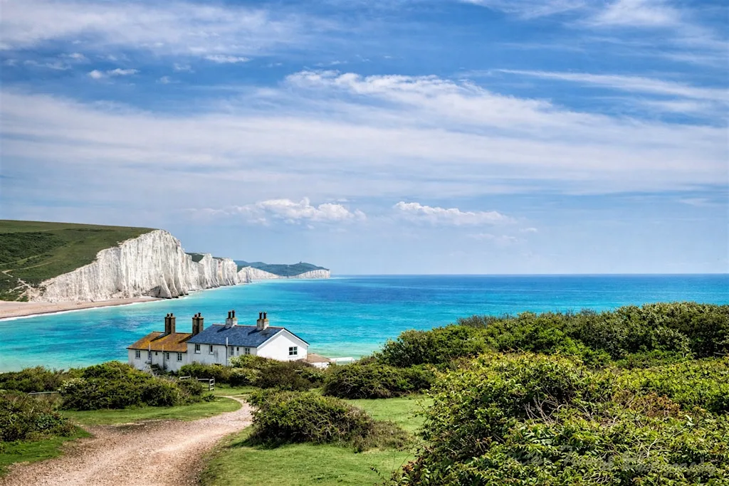 HIKE 22km Seven Sisters coastal - The Towering Chalk Sea Cliffs of Sussex at Victoria Station