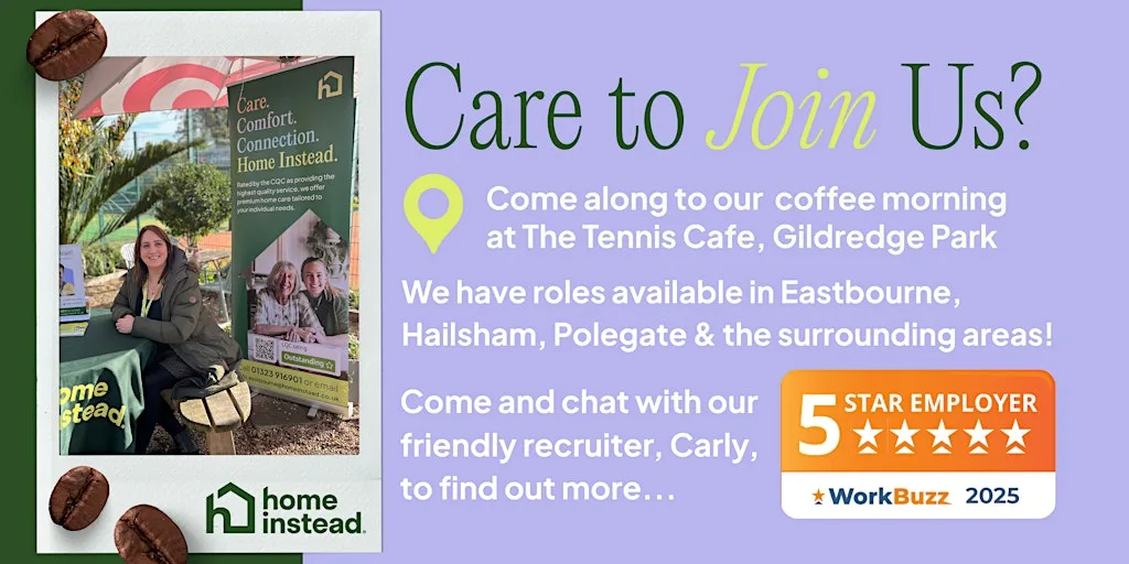 Care to join us? Coffee Morning by Home Instead Eastbourne and Hailsham at The Tennis Cafe