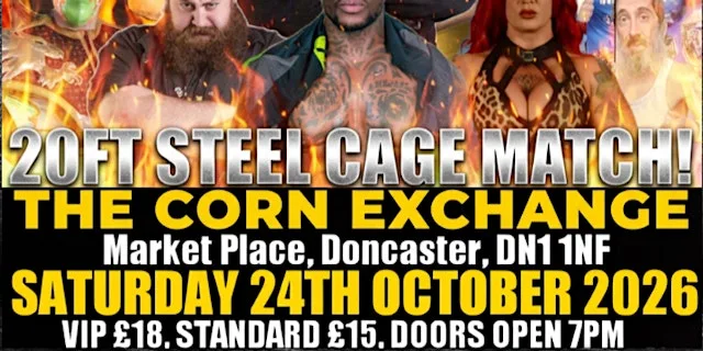 AMERICAN WRESTLING EPW DONCASTER 20FT STEEL CAGE MATCH! at Corn Exchange Doncaster