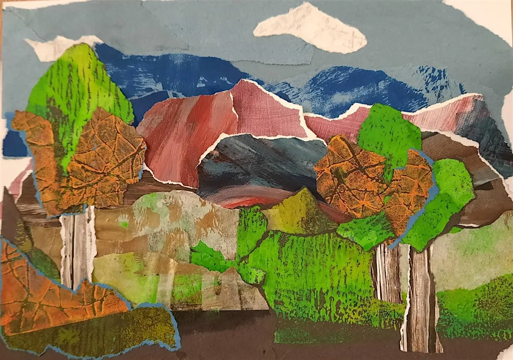 Impressions - Family Mixed Media Collage at Shrewsbury Library