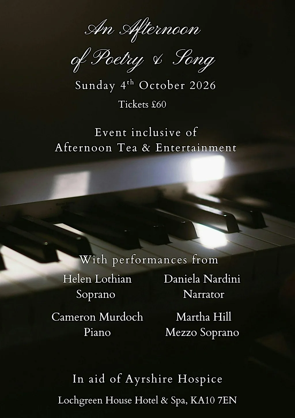 A Night With .... For Ayrshire Hospice at Lochgreen House Hotel & Spa