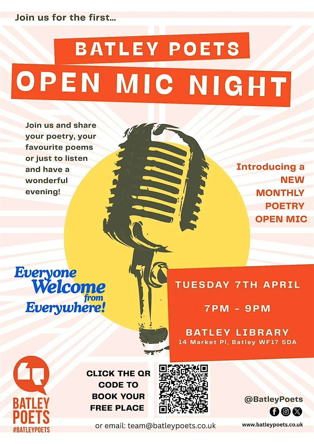 Batley Poets Open Mic Nights at Batley Library