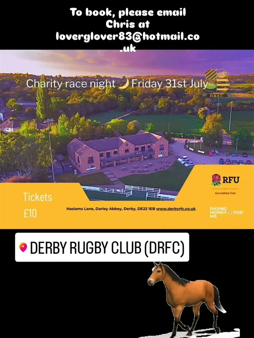 Charity Race Night ✨️ rasing money for MS at Derby Rugby Football Club