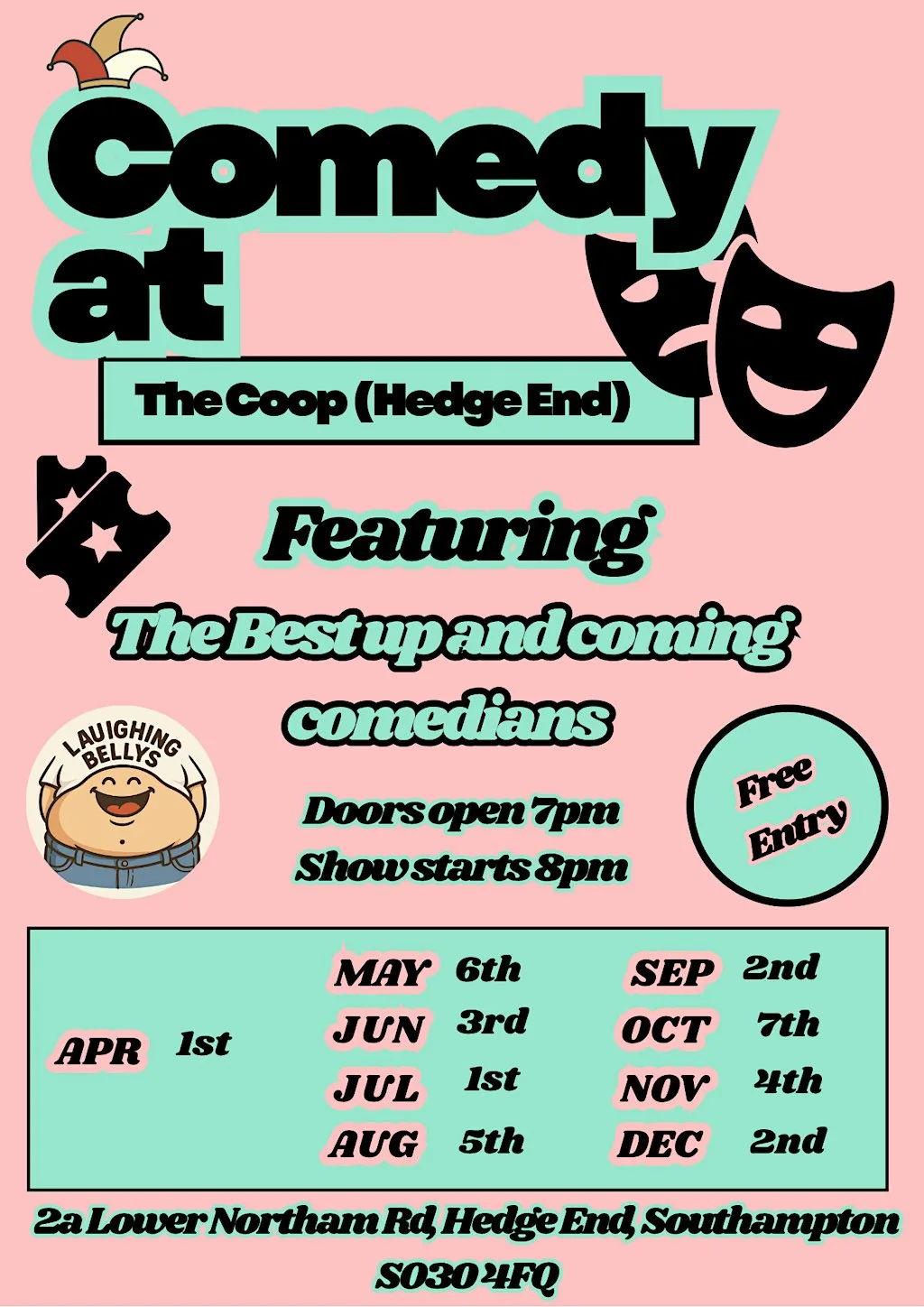 Laughing Bellys Comedy At The Coop (Hedge End) at Coop Microbar