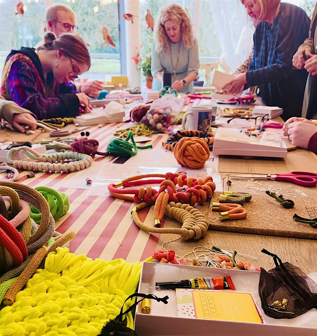 Macrame Knotted Jewellery class with Knotty Potty