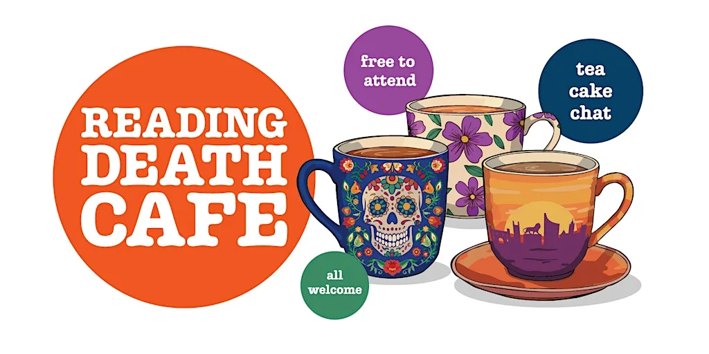 Reading Death Cafe at RISC World Shop and Global Refills