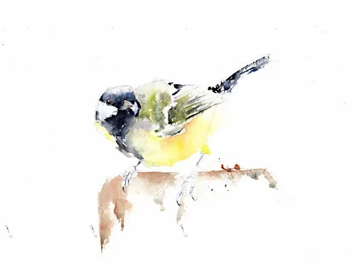 Expressive Bird Painting in Watercolour and Ink at Sunny Bank Mills Farsley