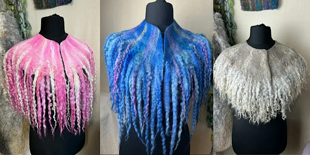 Collar With Locks: Wet Felting at Wool&silk Art studio