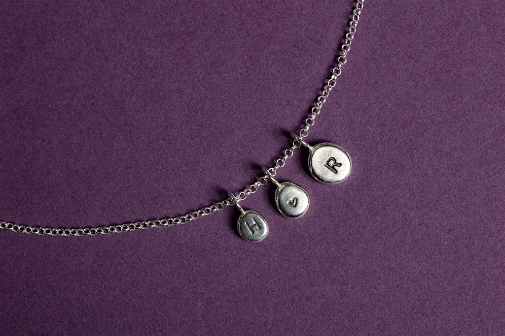Create Your Own Silver Initial Charm Necklace at Coburg House Art Studios