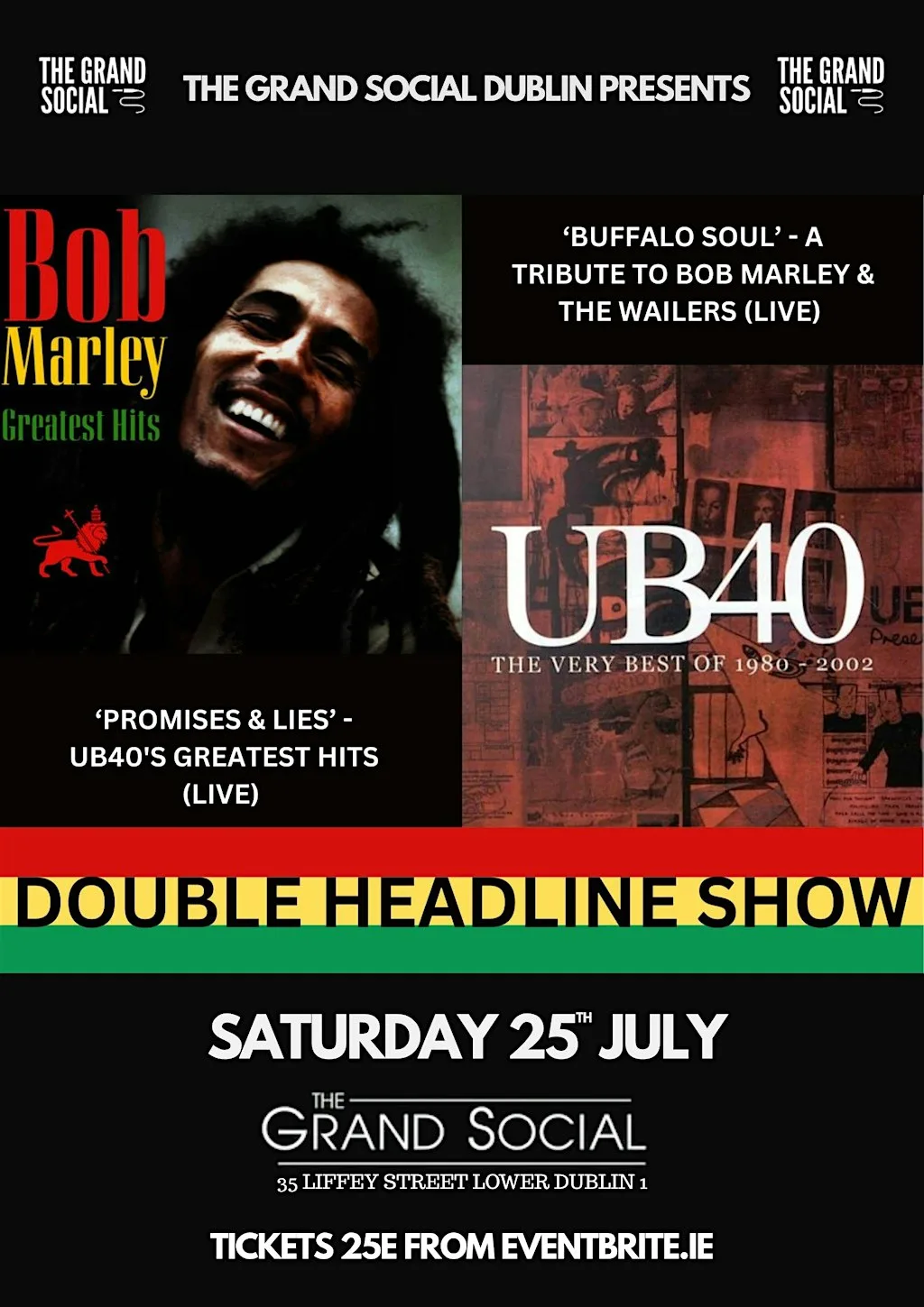 Buffalo Soul - Bob Marley Experience & Promises & Lies UB40 Tribute (Live) at The Grand Social