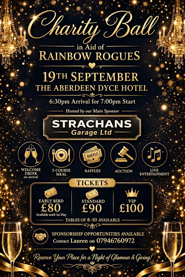 Charity Ball in Aid of Rainbow Rogues at The Aberdeen Dyce Hotel