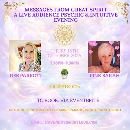 PSYCHIC NIGHT - A Live Audience With Deb Parrott & Pink Sarah at The Burlington Hotel