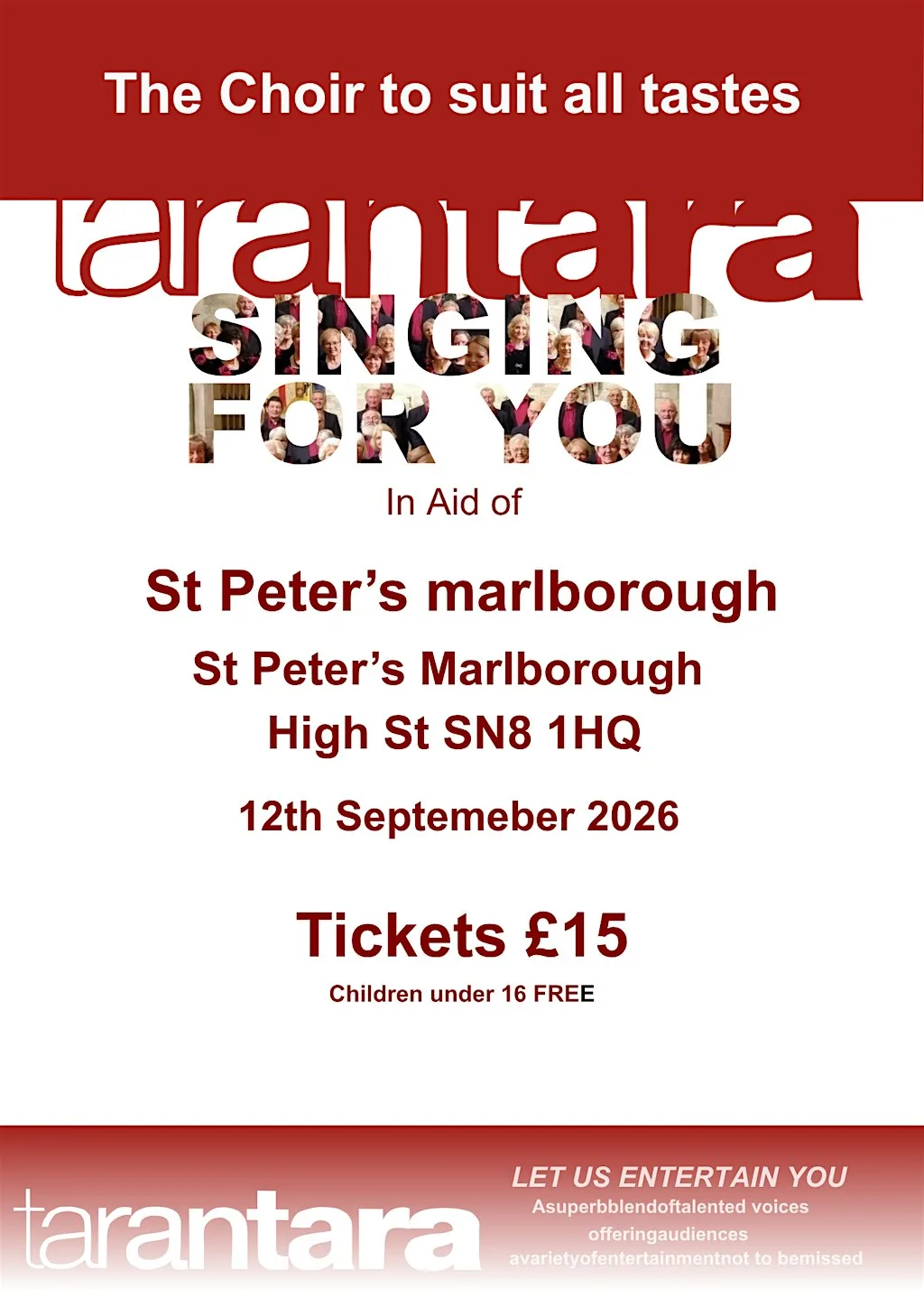 Tarantara Choir performs at St Peter’s at St Peters Marlborough, Charitable Trust