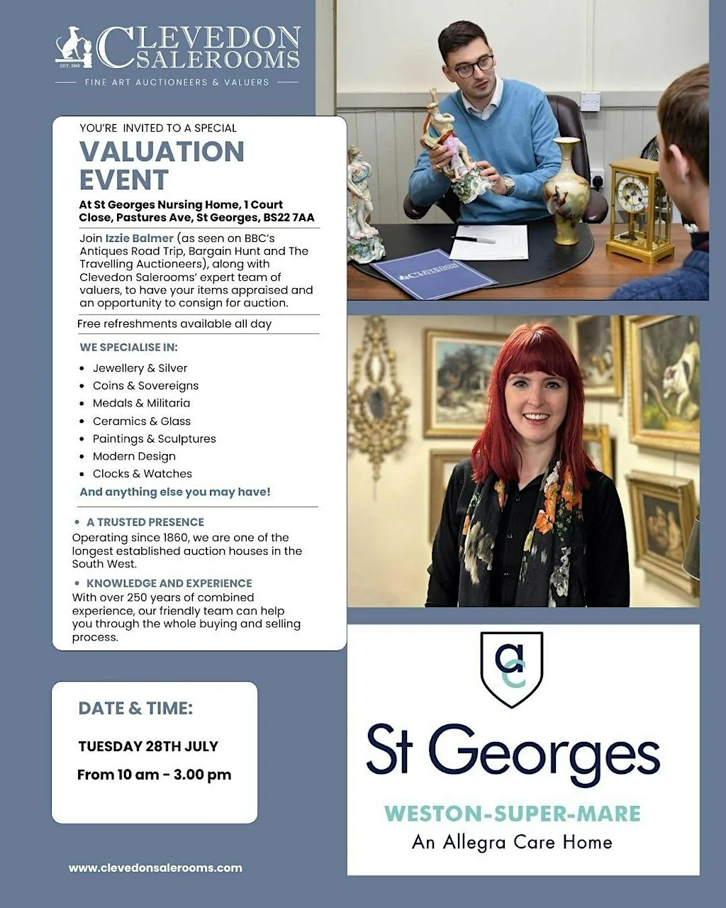 Valuation Event at St Georges Nursing Home with Clevedon Sale Rooms at St Georges Care Home