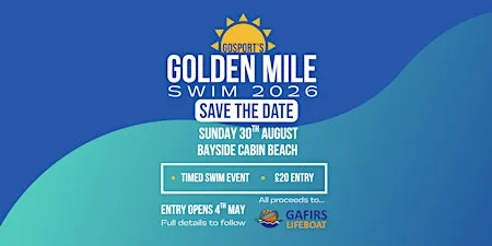 Golden Mile Swim 2026 in aid of GAFIRS at Bayside Cabin