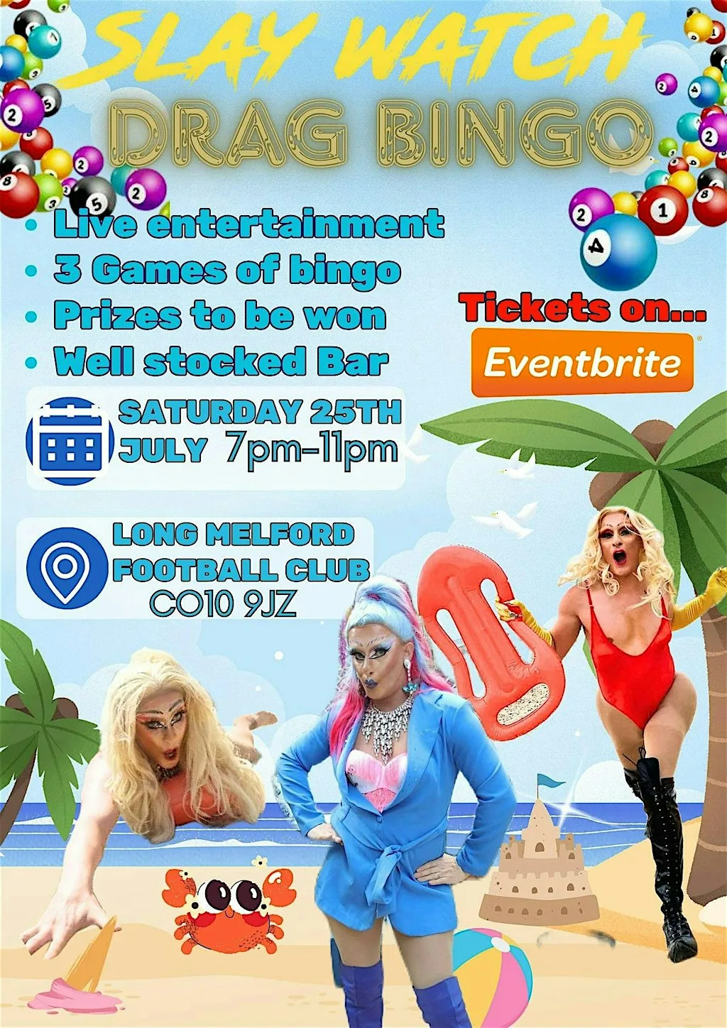 Slay watch drag bingo at Long Melford Football Club