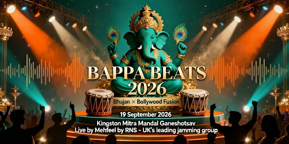 Bappa Beats 2026 | Bhajan × Bollywood Fusion Jamming(+Mahaprasad) at Tolworth Recreation Centre
