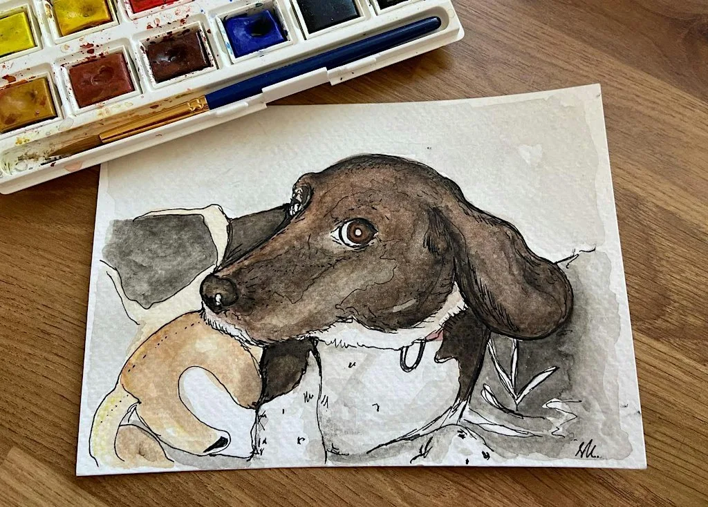 Watercolour and Ink Pet Portrait Workshop