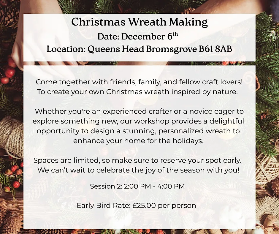 Christmas Wreath Making at The Queens Head