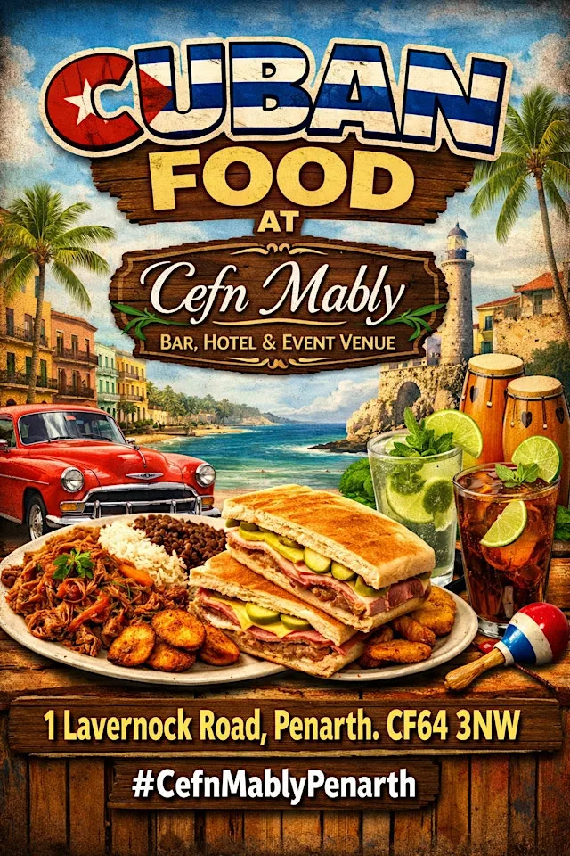 Cuban & Caribbean Food in Penarth at Cefn Mably Bar, Hotel & Event Venue at Cefn Mably Penarth